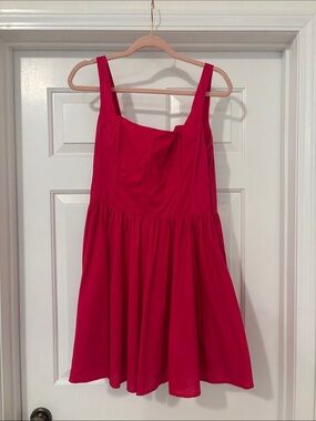 Gianni Bini Fuchsia Shirred Neckline Dress
